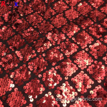 Impresión sublim de tela de lentejuelas roja multifuncional de 5 mm